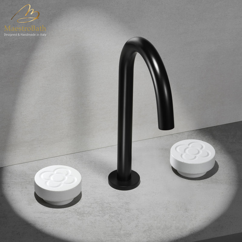 CEMENTO 3-Hole Bathroom Faucet | Black