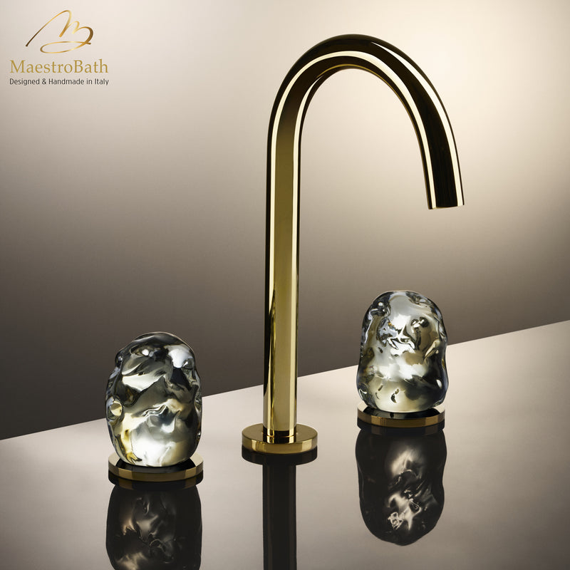 ETEREO Luxury 3-hole Bathroom Faucet | Polished Gold