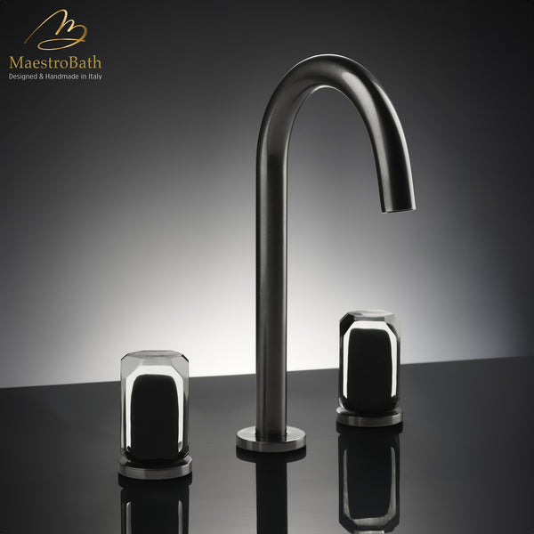 OTTO Modern 3-hole Bathroom Faucet | Brushed Gun Metal