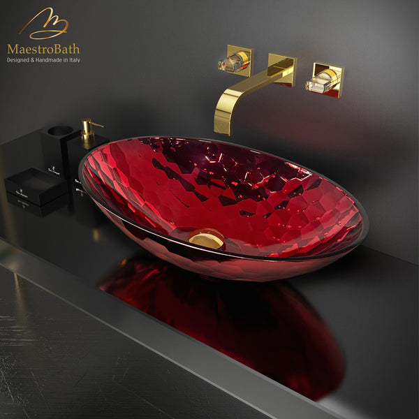 Allure Oval XL by Tonino Lamborghini Vessel Sink #color_red