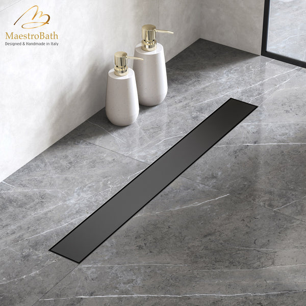 Modern Shower Linear Drain 915 | Matte Black