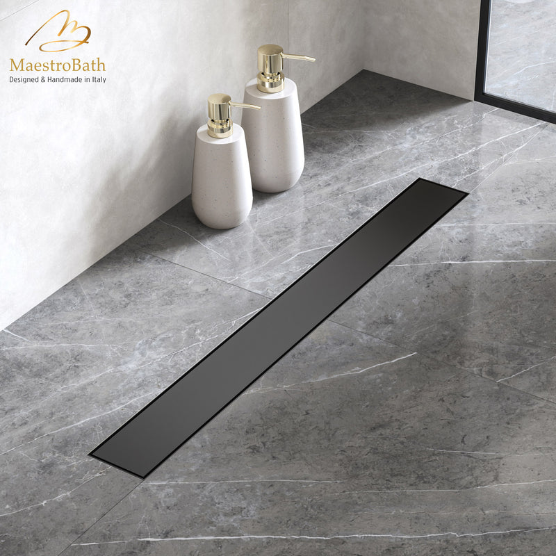 Modern Shower Linear Drain 915 | Matte Black