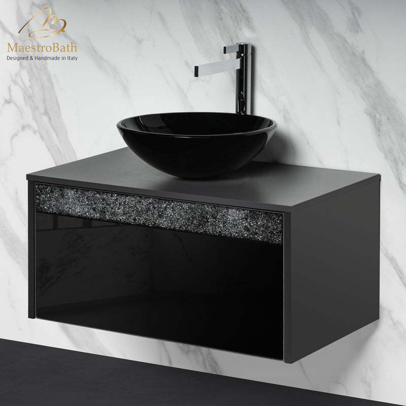 Alba 32" Vanity Set | Black and Chrome