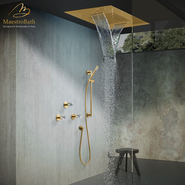 Lux Complete Shower Set | Polished Gold