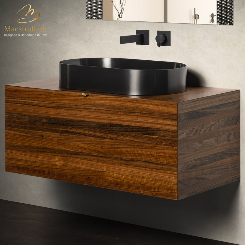 Dora 100 Bathroom Vanity | Walnut