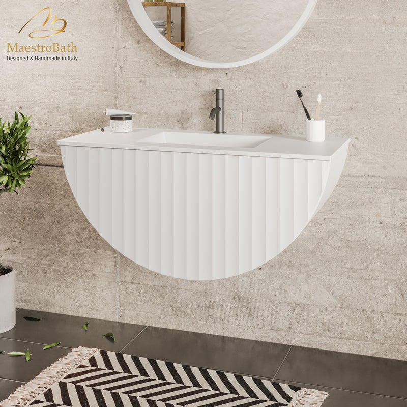 Caps Modern Bathroom Vanity | White