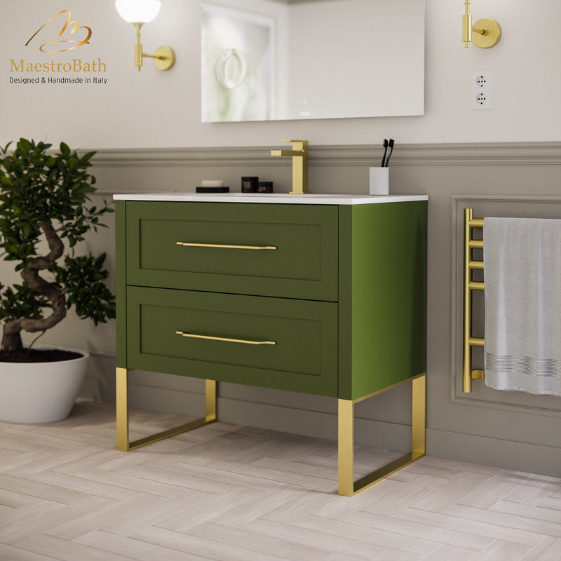 Classic 80 Bathroom Vanity | Olive Green