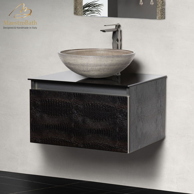 Luxury Crocodile Bathroom Vanity | Dark Crocodile