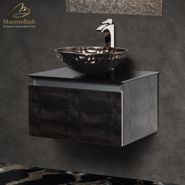 Luxury Crocodile Bathroom Vanity | Dark Crocodile #color_Dark Crocodile