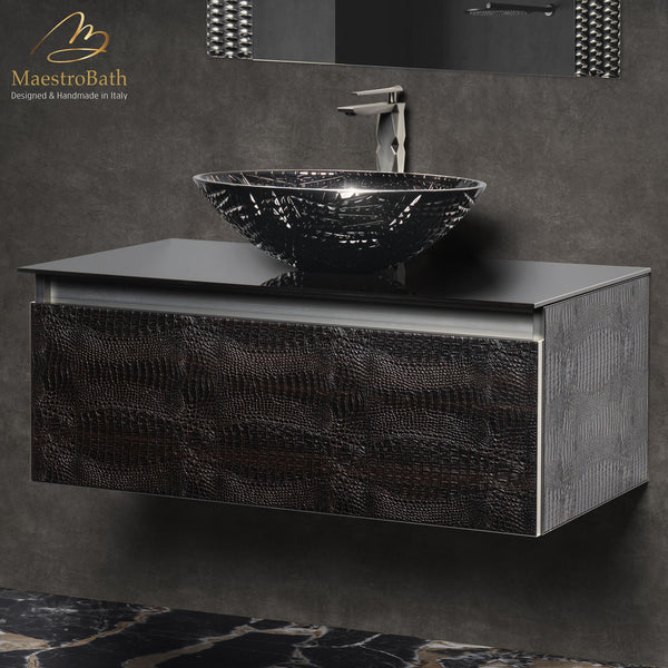 Luxury Crocodile Bathroom Vanity | Dark Crocodile #color_Dark Crocodile