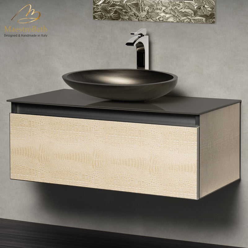 Luxury Crocodile Bathroom Vanity | Light Crocodile