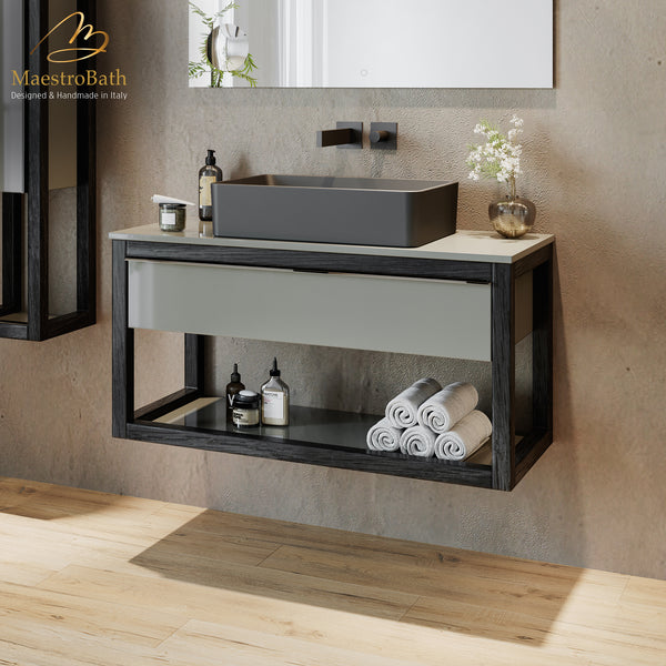 Firm Bathroom Vanity 100 | Black Oak