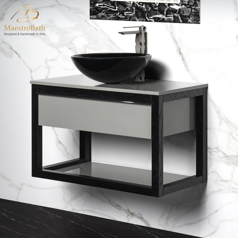 Firm Bathroom Vanity 80 | Black Oak