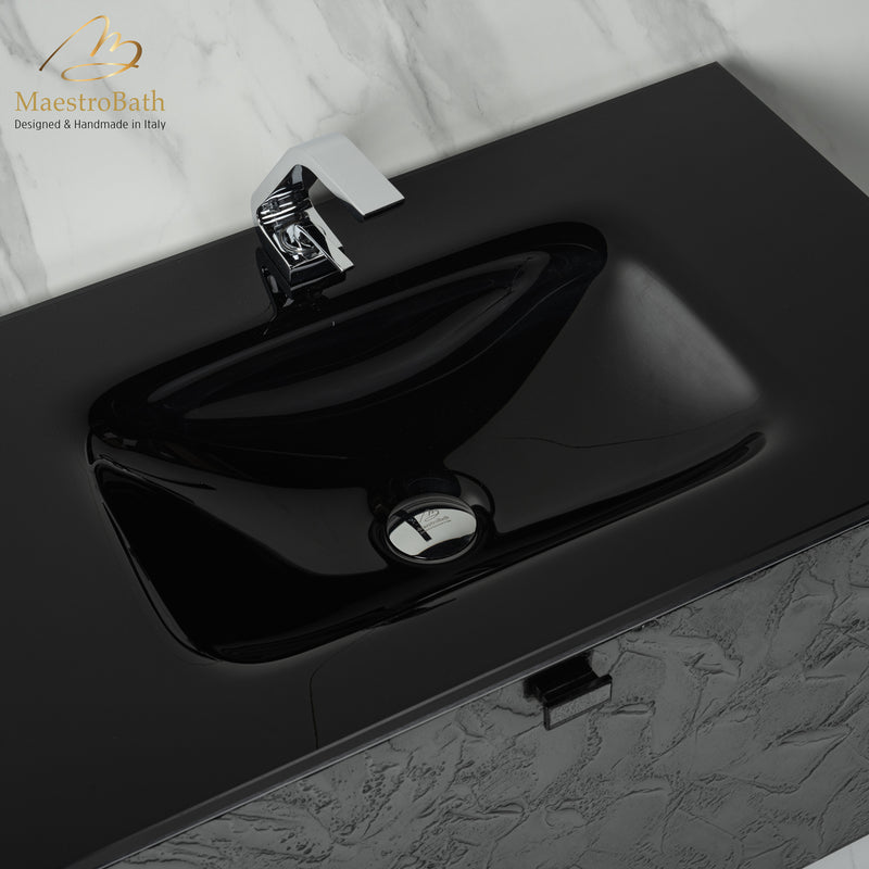 Luxury Murano Crystal Wallmount Bathroom Vanity