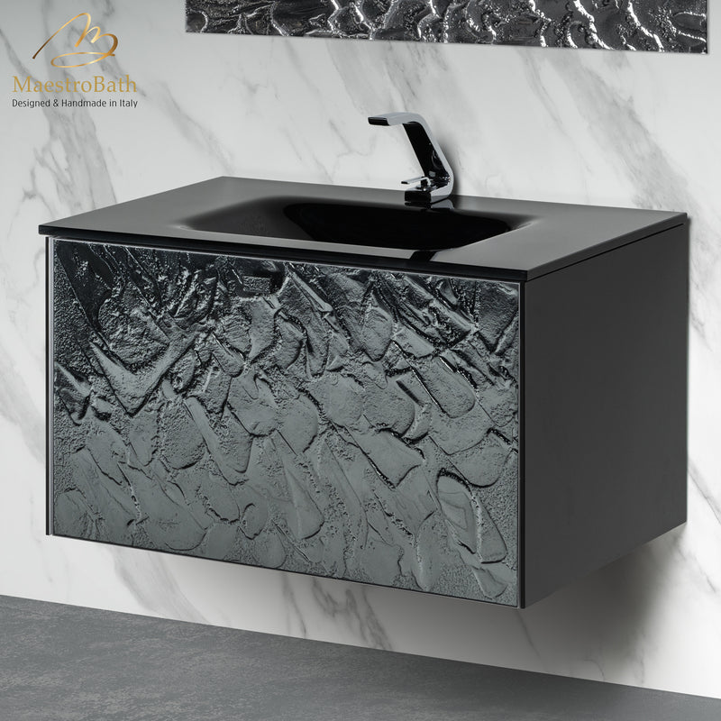 Luxury Murano Crystal Wallmount Bathroom Vanity