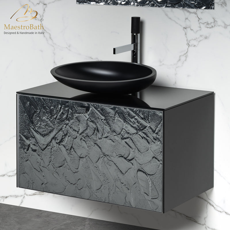 Luxury Murano Crystal Wallmount Bathroom Vanity