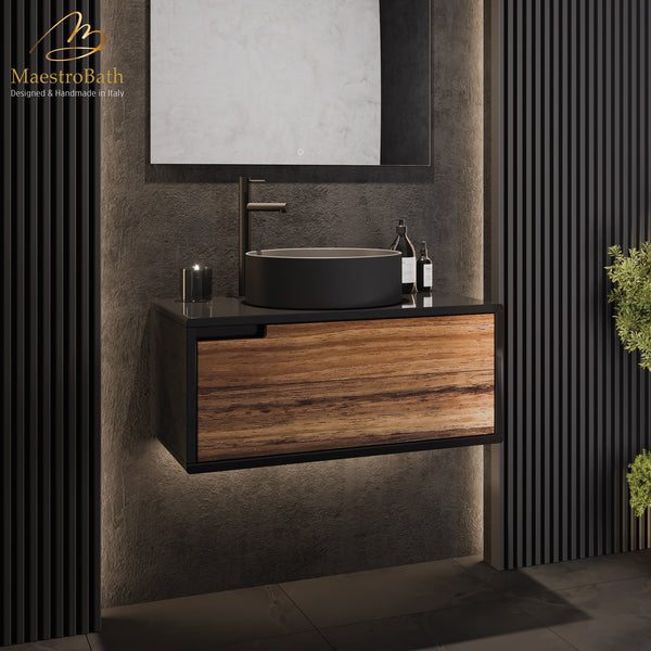 Petrus 80 Bathroom Vanity | Walnut