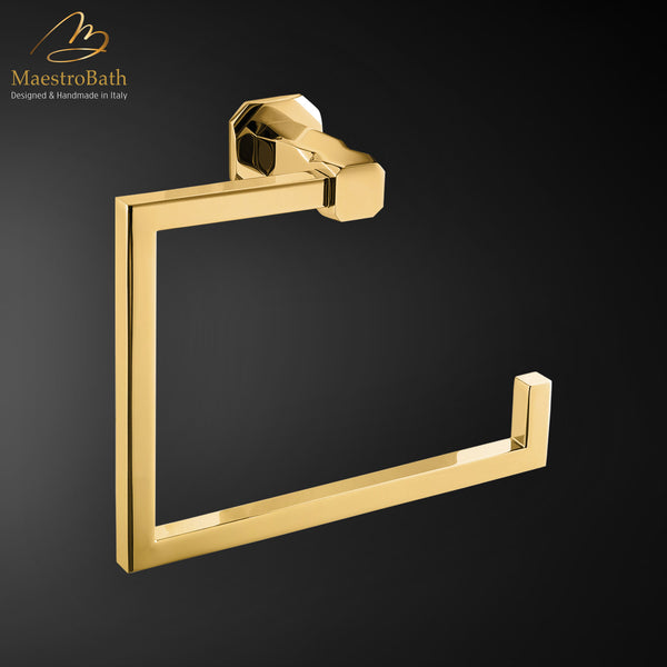 IKON Polished Gold Luxury Towel Ring