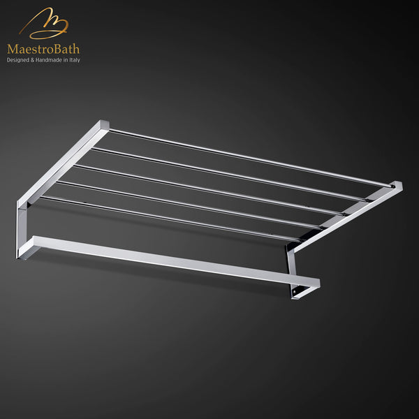 Modern Towel Rack | Polished Chrome