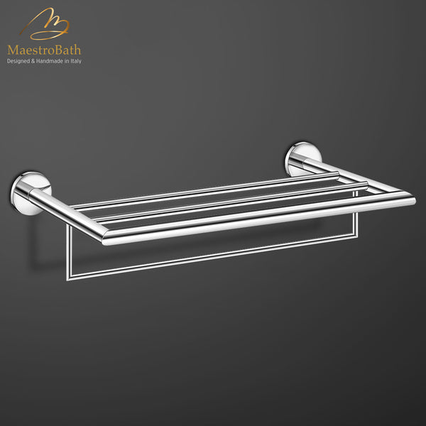 Modern Towel Rack | Polished Chrome