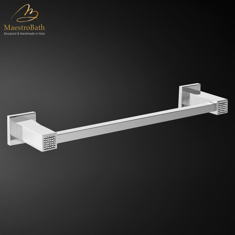 Skip Diamond Towel Bar | Polished Chrome