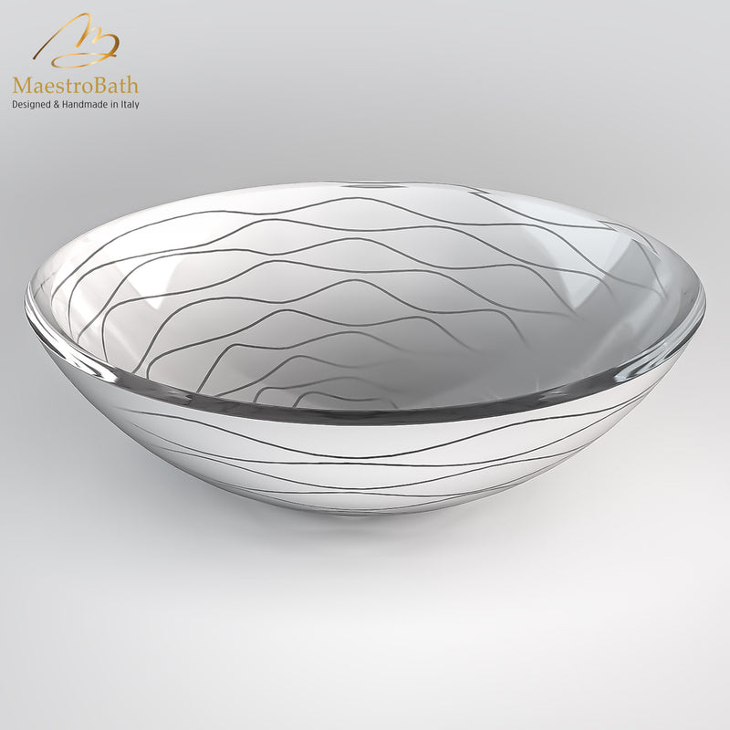 VetroFreddo Wave White Vessel Sink