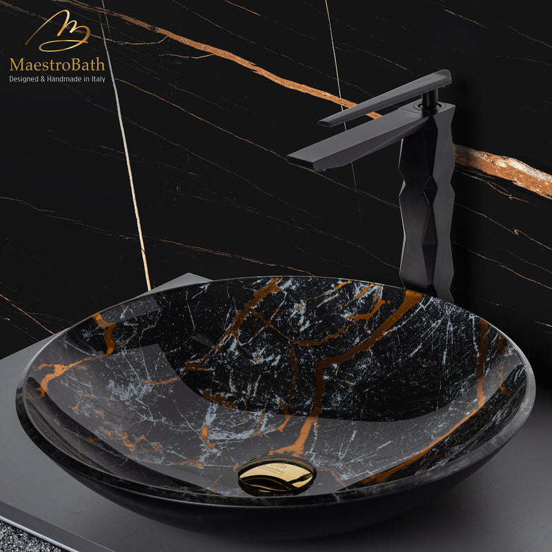 Calcolo Vessel Sink | Black and Brown