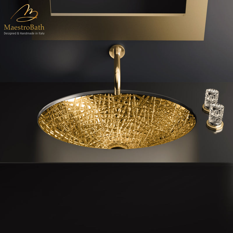 De Medici Ice Oval Crystal Undermount Sink