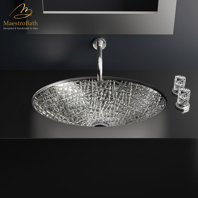 De Medici Ice Oval Crystal Undermount Sink