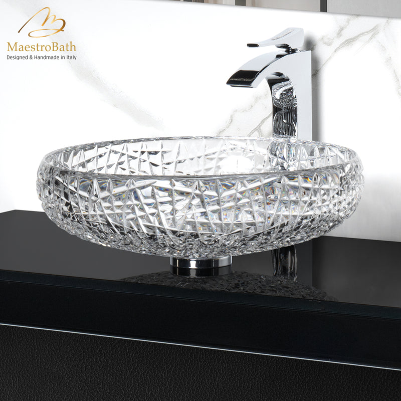 Scenia Crystal Oval Bathroom Sink