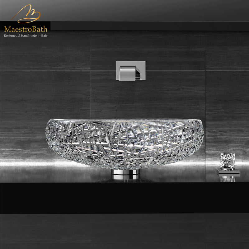 Scenia Crystal Oval Bathroom Sink