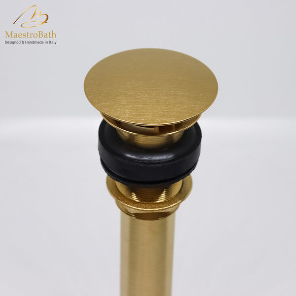 Fix Dome Ultra Modern Vessel Sink Drain | Satin Brass