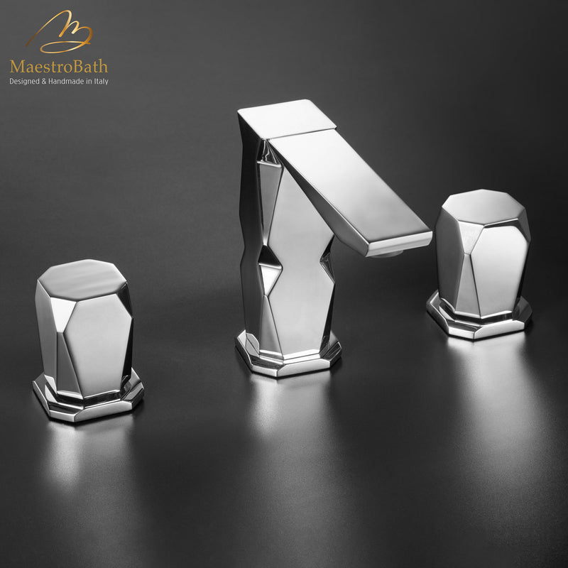 Ikon 3-Hole Polished Chrome Luxury Bathroom Faucet