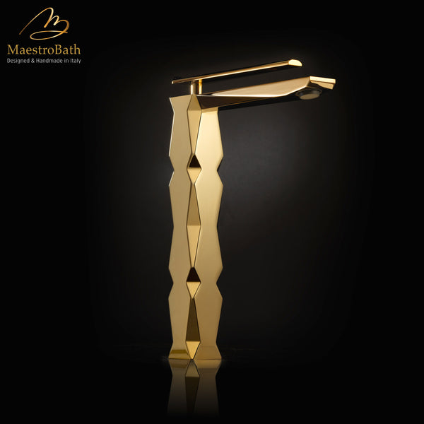 Ikon Polished Gold Luxury Vessel Sink Faucet #color_polished gold