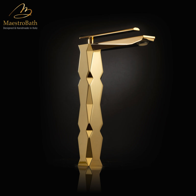 Ikon Polished Gold Luxury Vessel Sink Faucet