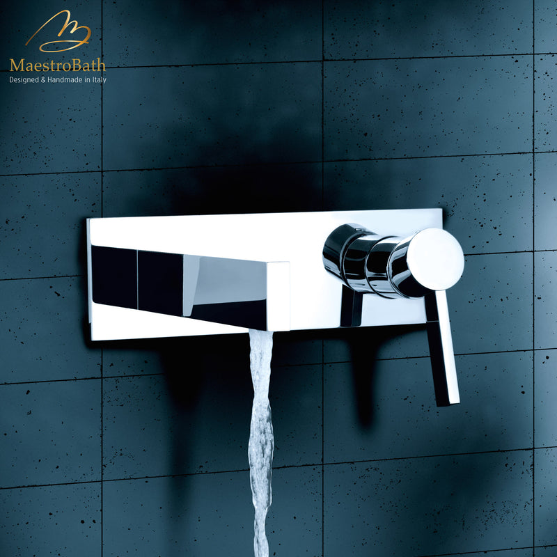 Luxury Wall Mount Bathroom Faucet Caso Chrome