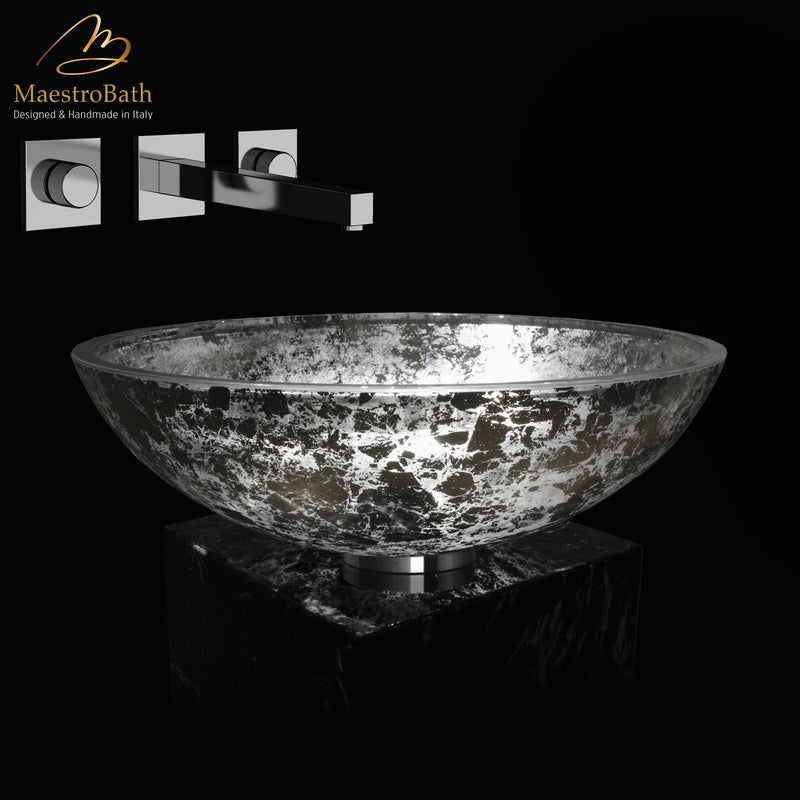 Moon Luxury Vessel Sink | Silver Leaf