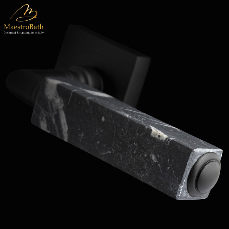 CUBO Marble Door Handle | Black