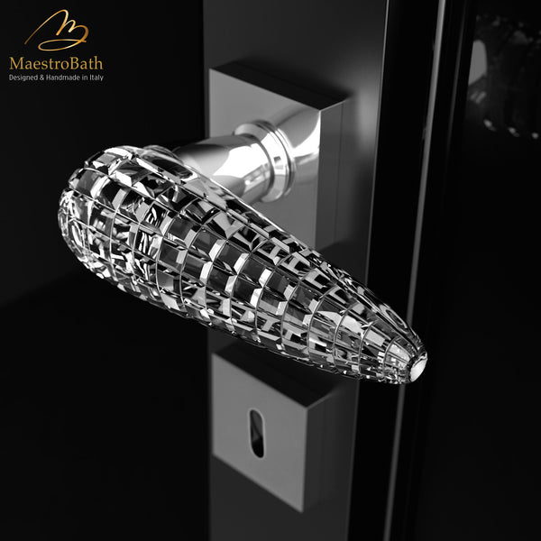 Designer Crystal Door Handle | Chrome