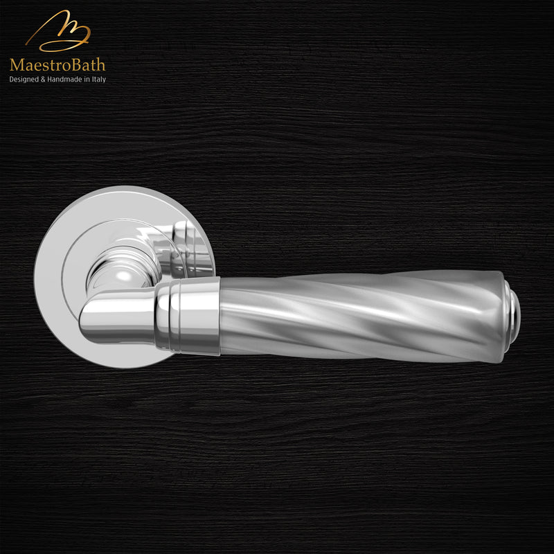 TORNADO Crystal Door Handle | Mat/Chrome