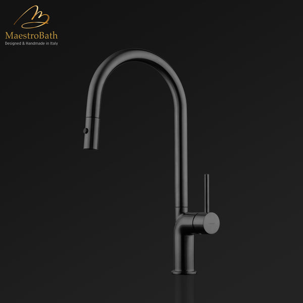 SWAN Modern Kitchen Faucet With 2 Jets | Black #color_black