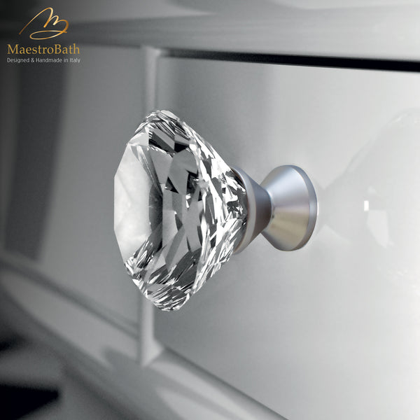 Diamond Crystal Knob | Clear/Mat Nikel