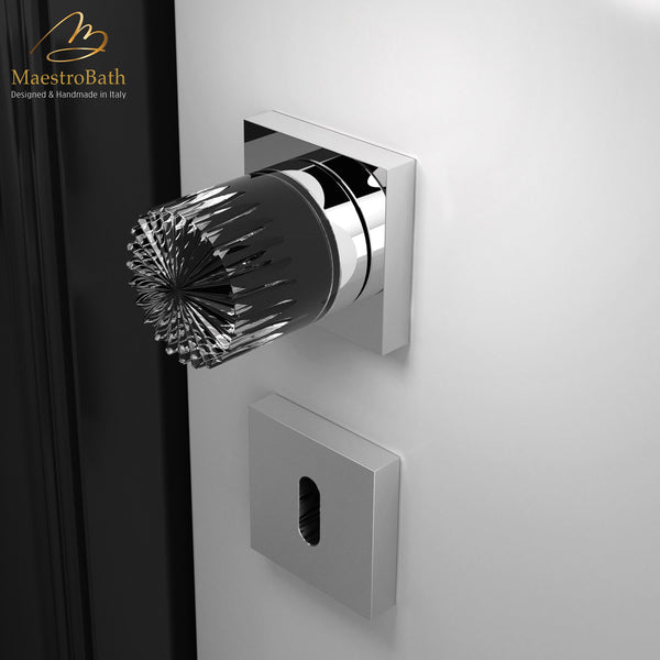 Modern Crystal Door Handle | Black