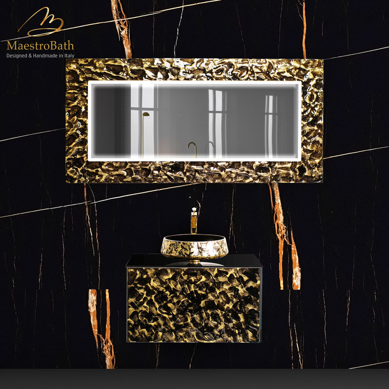 Luxury Murano Crystal Wallmount Bathroom Vanity