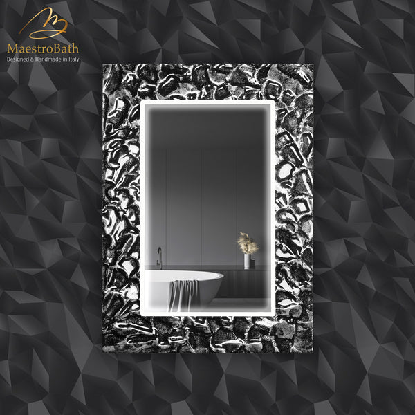 Artistic Luxury Mirror | Black and Silver #color_black and silver