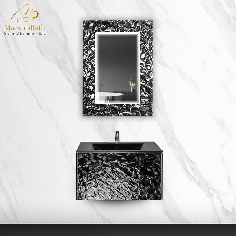 Luxury Murano Crystal Wallmount Bathroom Vanity