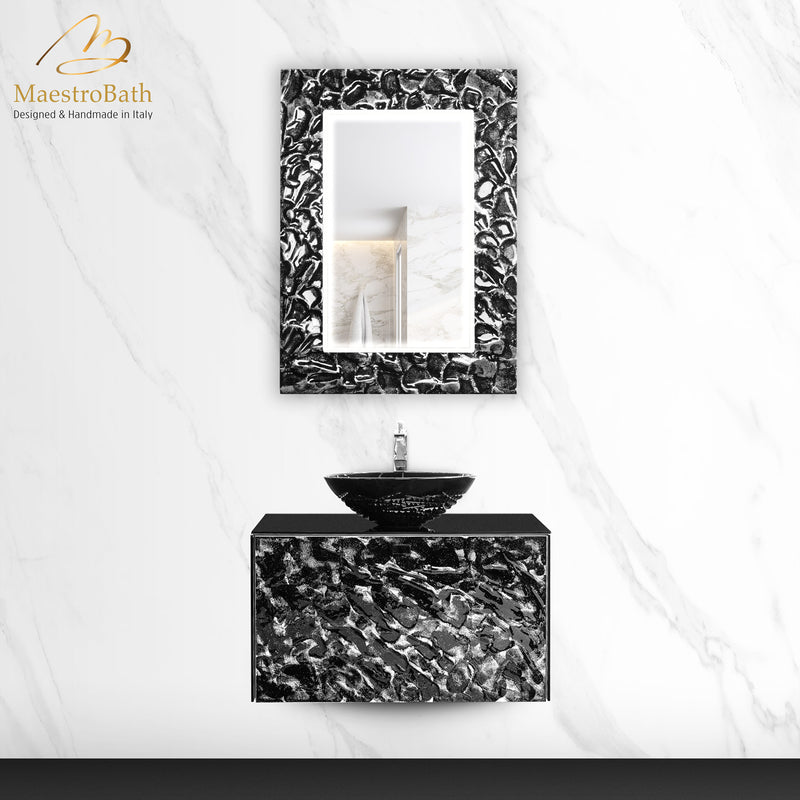 Luxury Murano Crystal Wallmount Bathroom Vanity