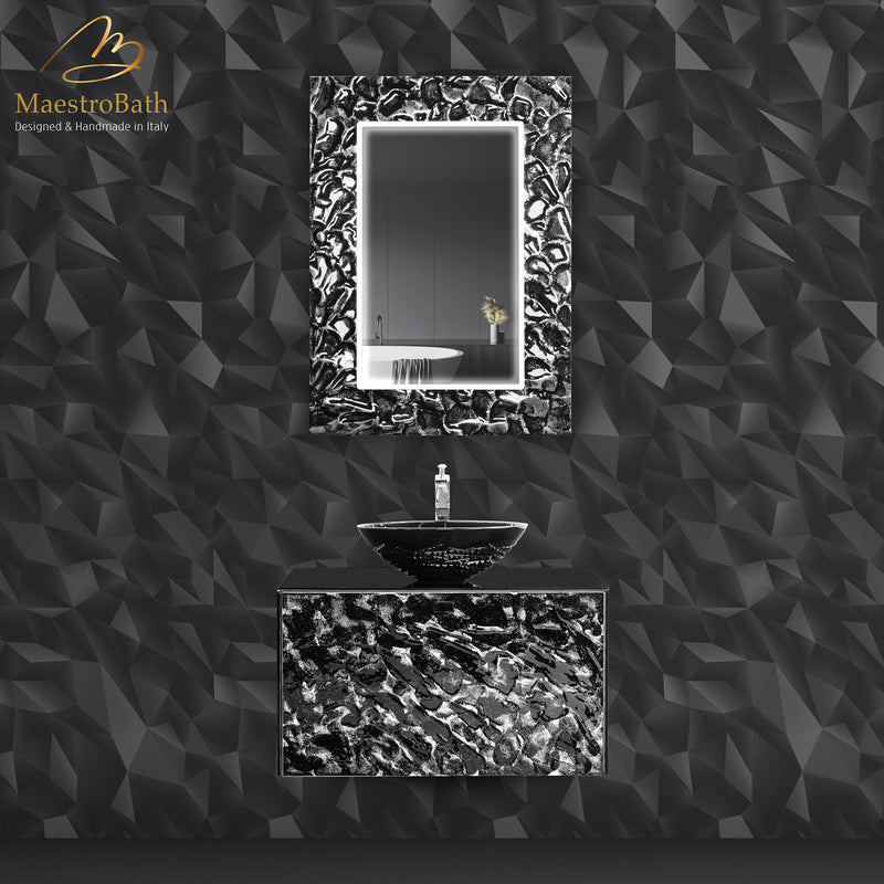 Artistic Luxury Mirror | Black and Silver