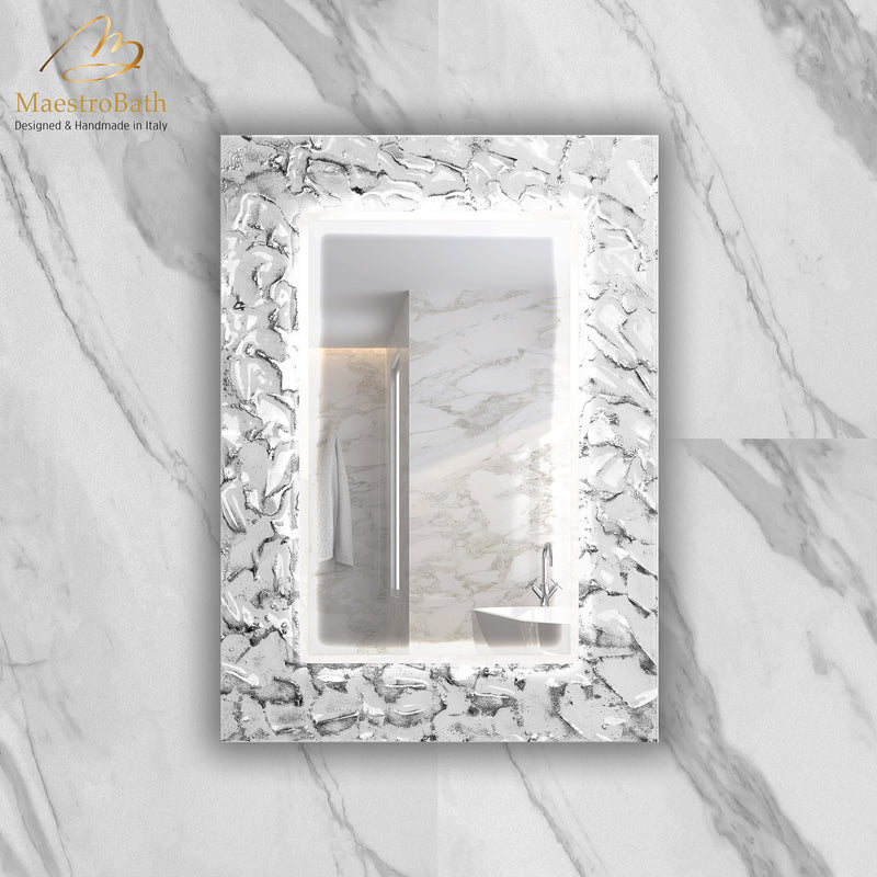 Artistic Luxury Mirror | White and Silver