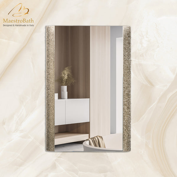 Cristallo Luxury Single Vanity Mirror | Bronze Crystals #color_bronze